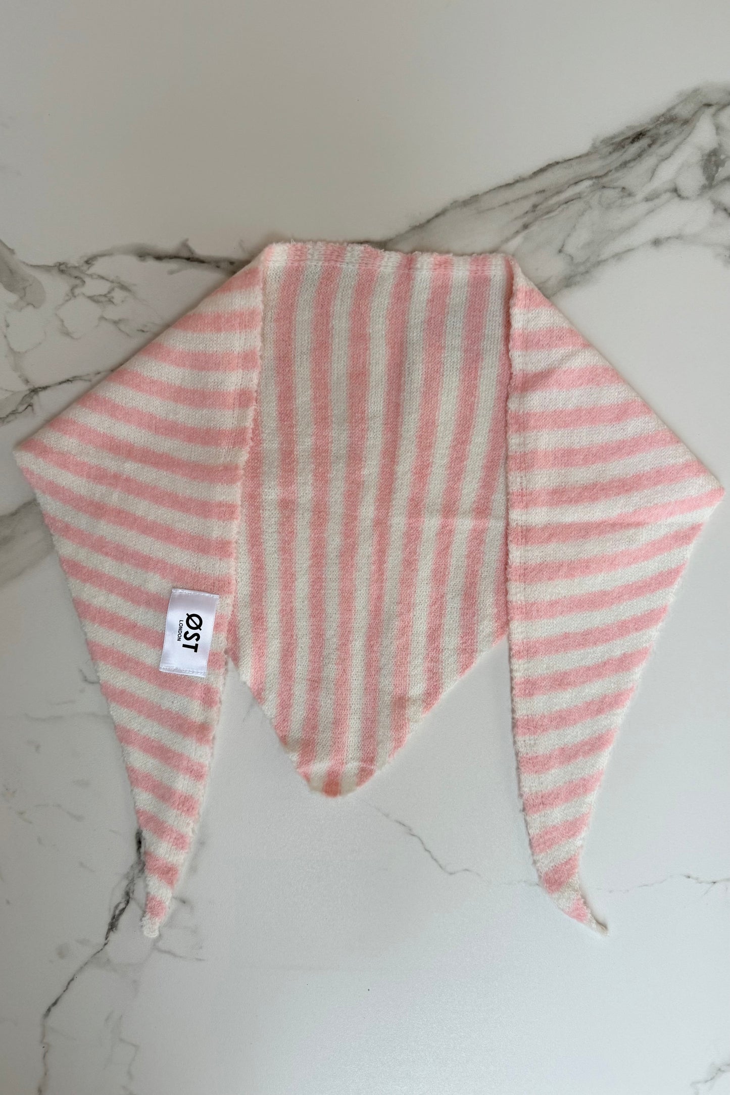 Mynte Triangel Scarf Striped -Light Pink - Øst London