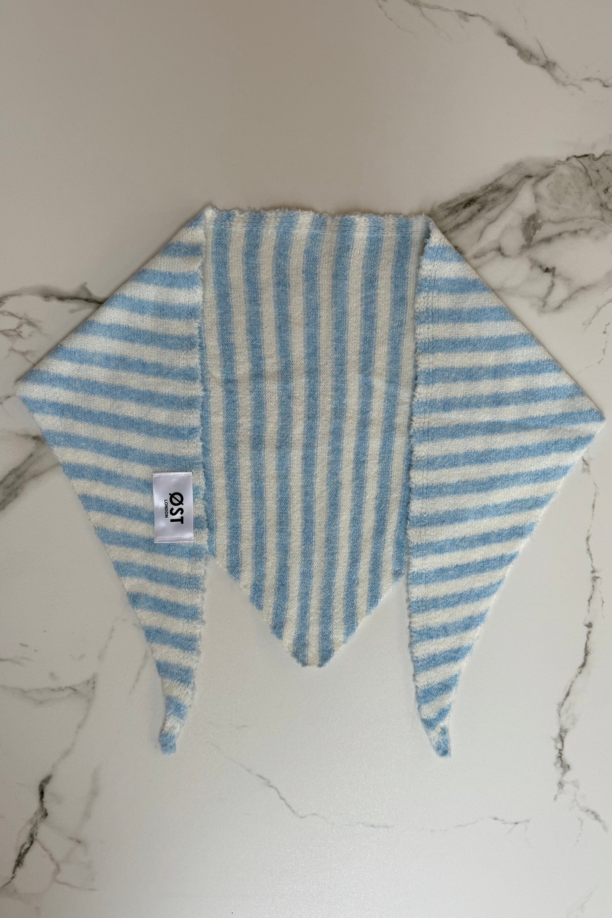 Mynte Triangle Scarf Striped -Blue - Øst London