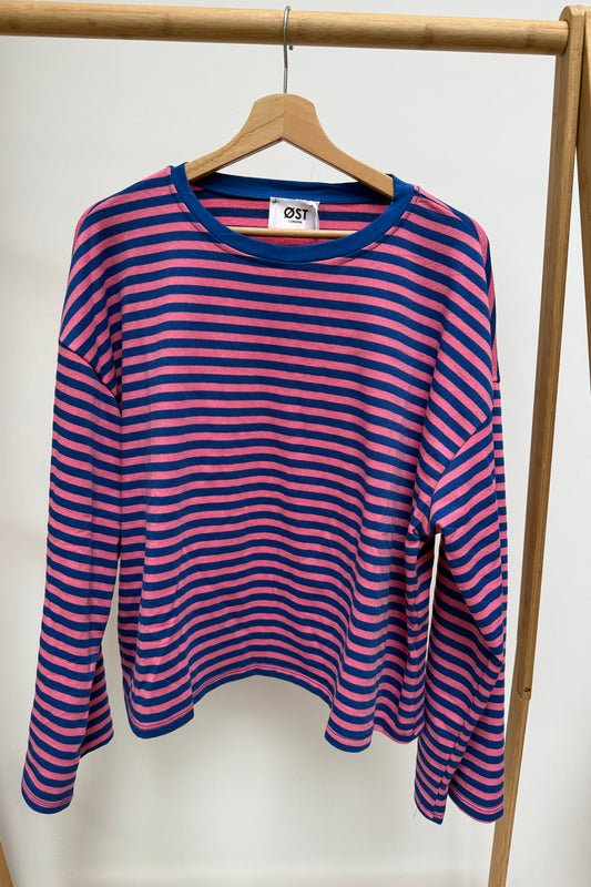 Anna Crewneck -Pink/Royal