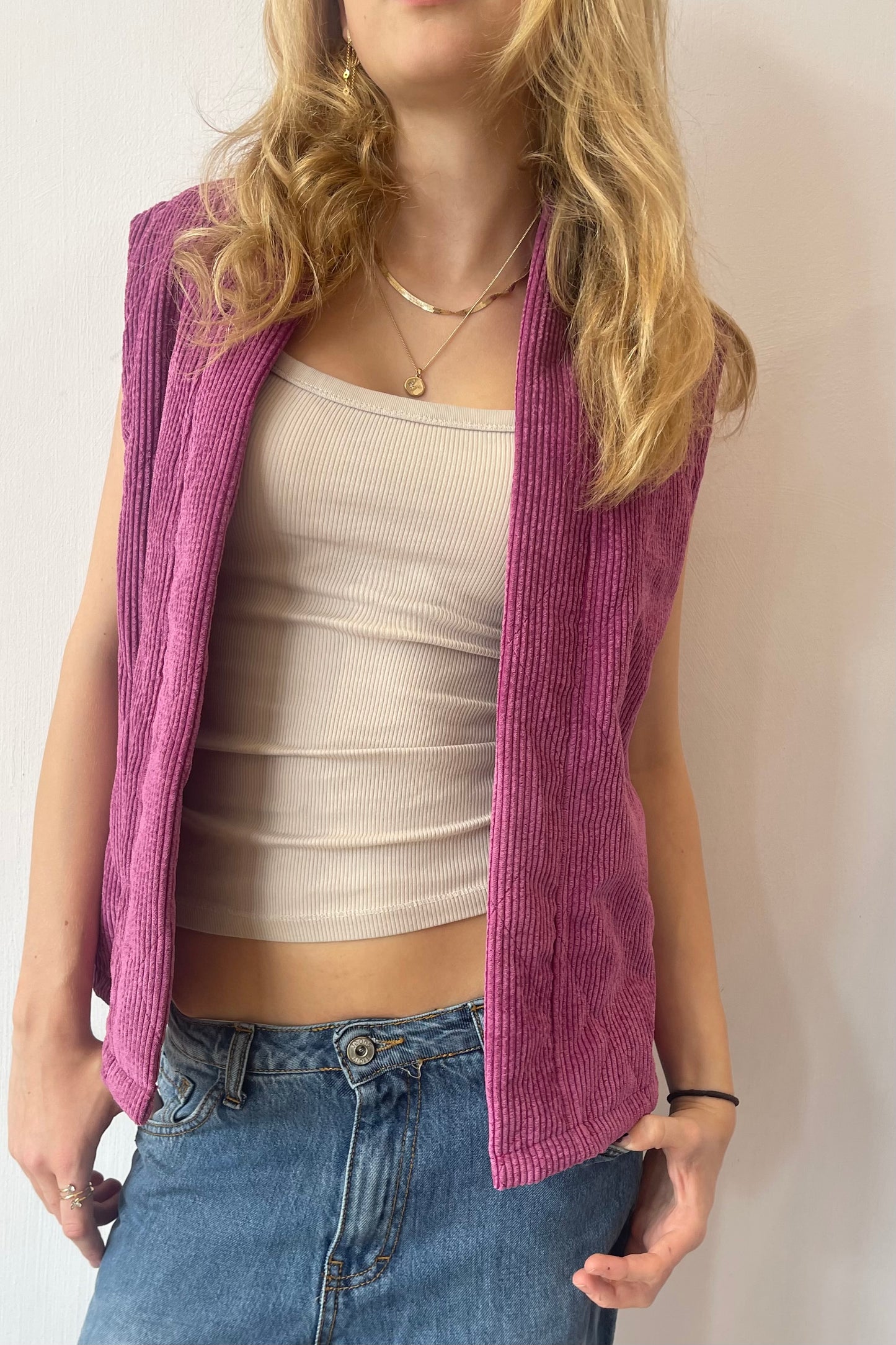 Emilie Corduroy Vest -Purple