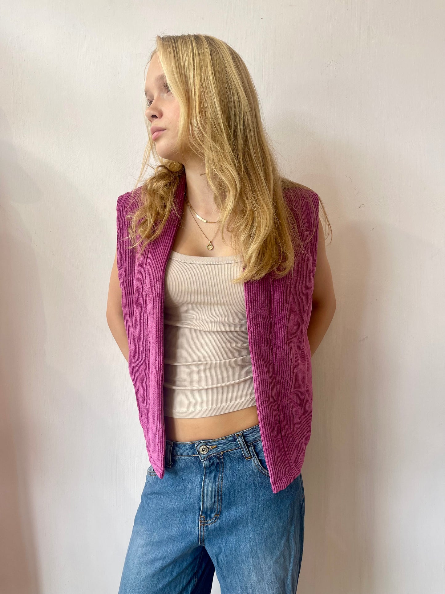 Emilie Corduroy Vest -Purple