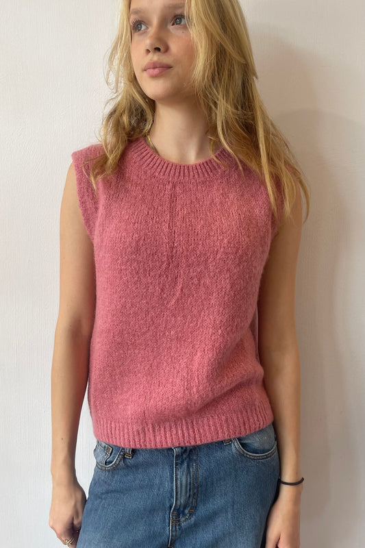 Mohair waistcoat round neck Rosa