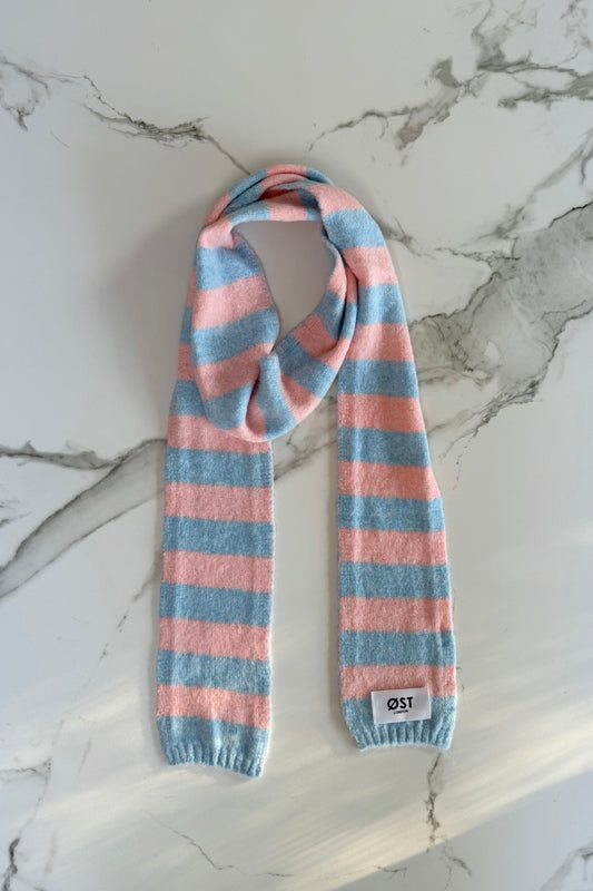 Gunhild Long Striped Scarf -Pink/Blue