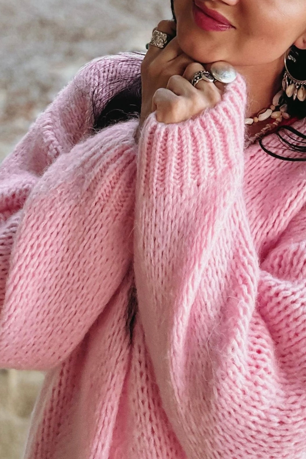 Smila Mohair Cardigan Baby Pink Ost London