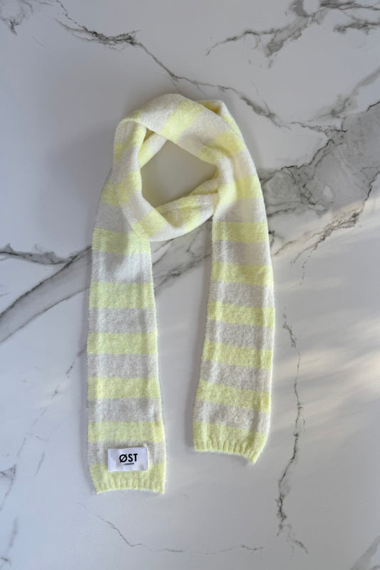 Gunhild Long Striped Scarf -Yellow/White