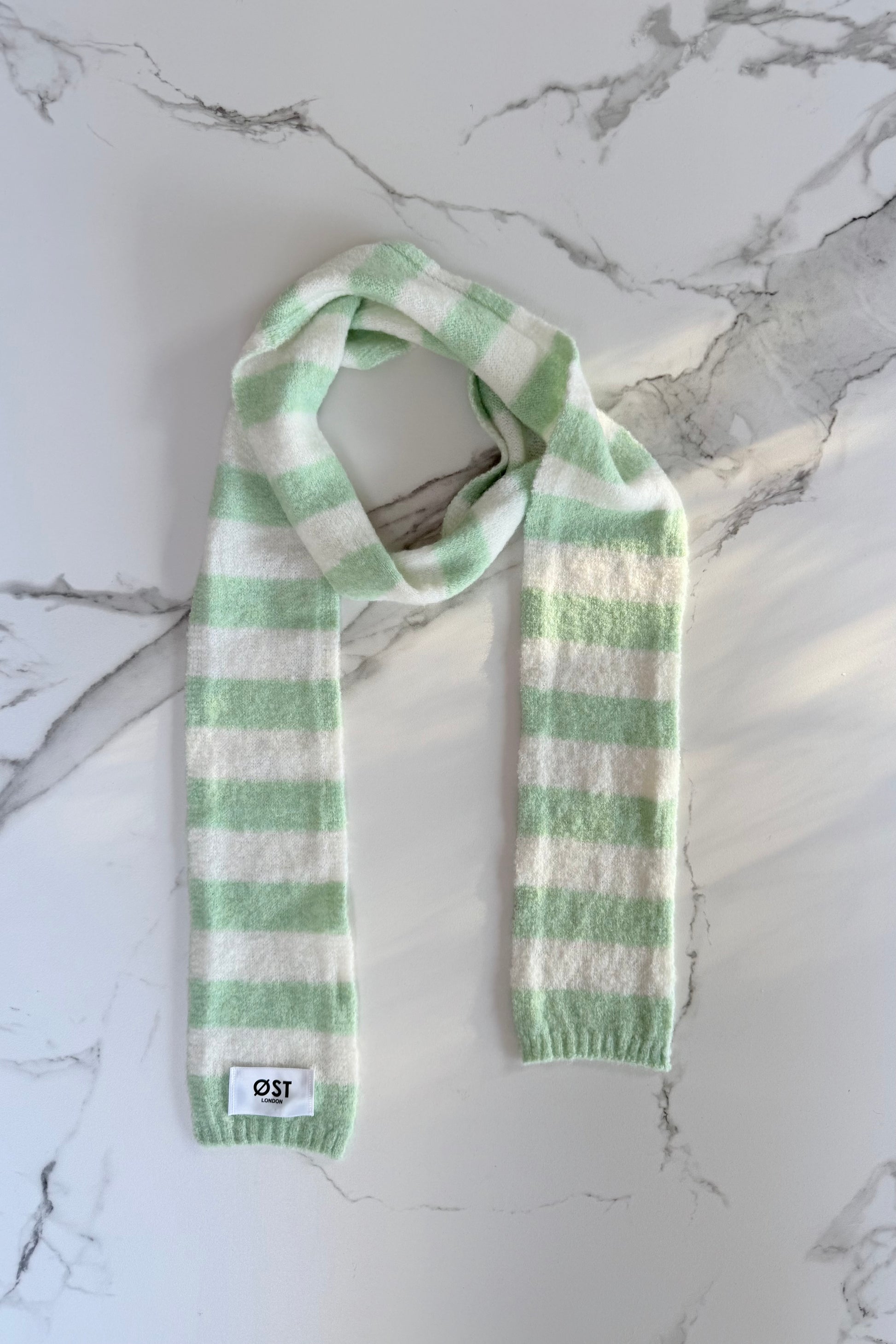Gunhild Long Striped Scarf -Mint/Green - Øst London