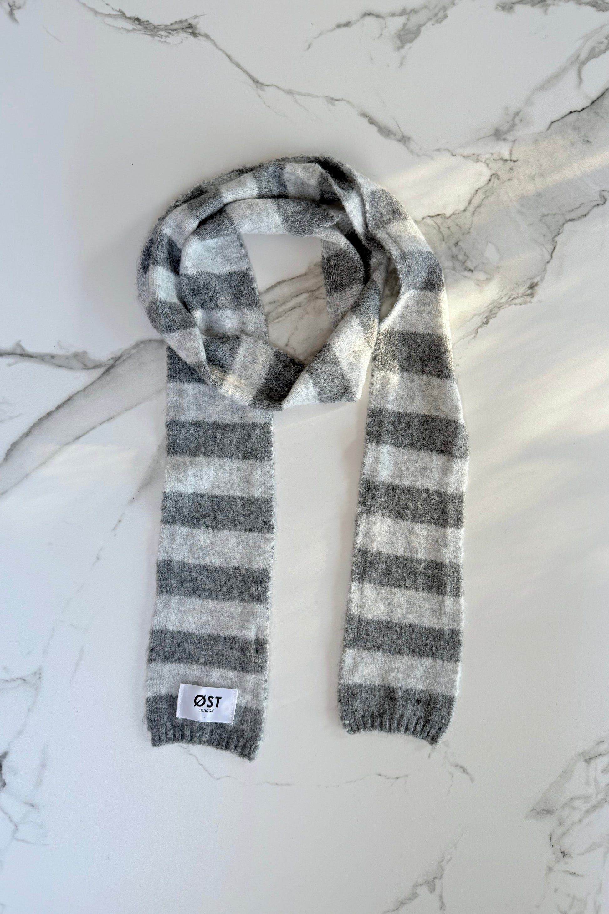 Gunhild Long Striped Scarf -Grey - Øst London