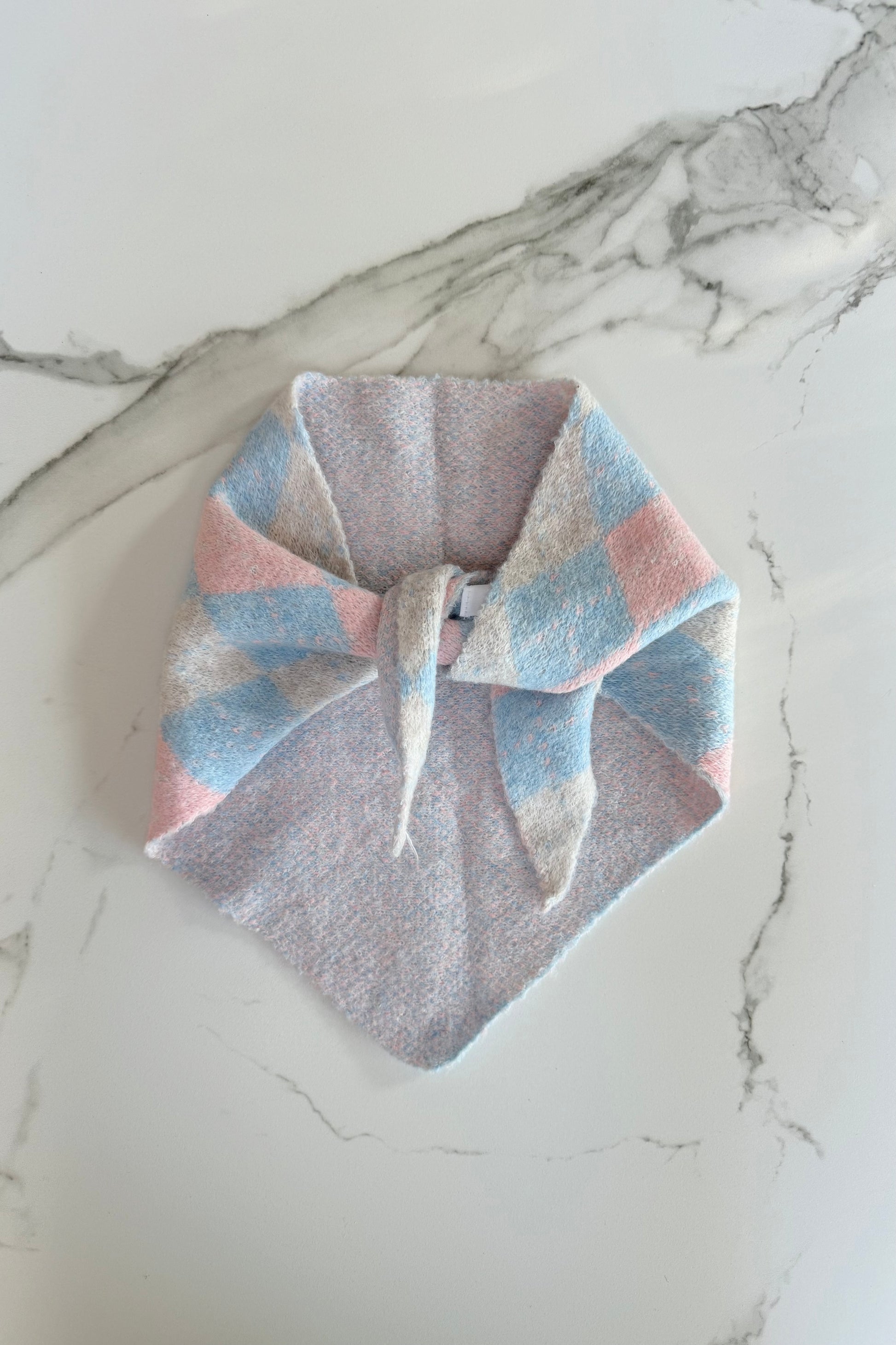 Argyle Triangle Scarf -Pink/Blue - Øst London