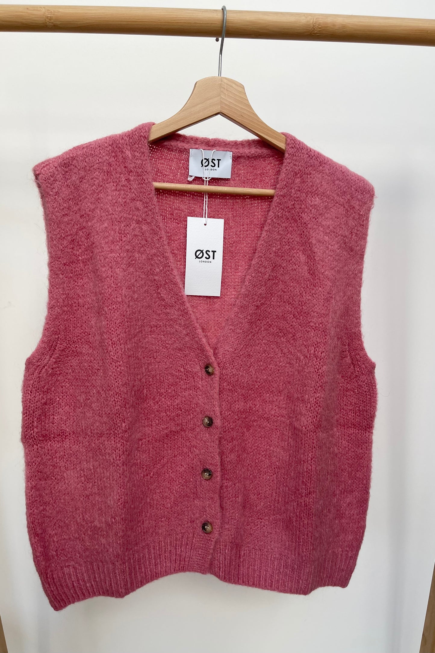 Mohair waistcoat with buttons Rosa