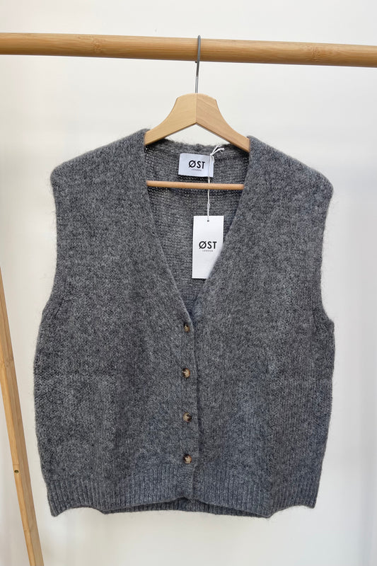 Erika Kid Mohair Vest -Grey