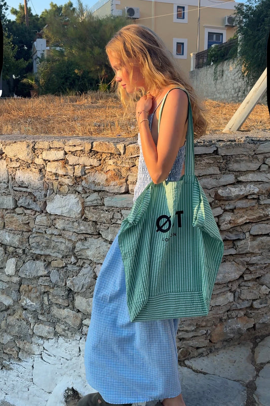 Striped Summer Bag -Green - Øst London
