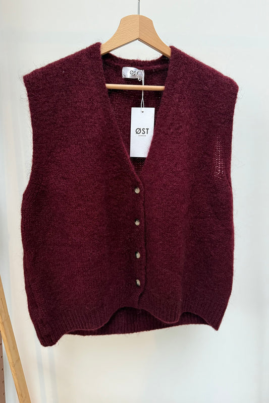 Erika Mohair Vest -Bordeaux