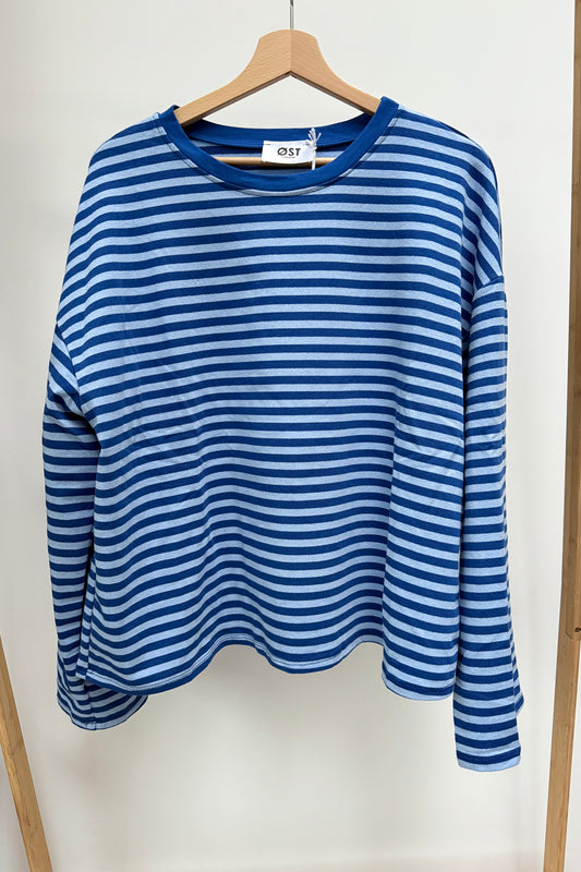 Anna Crewneck -Royal Blue/Light Blue