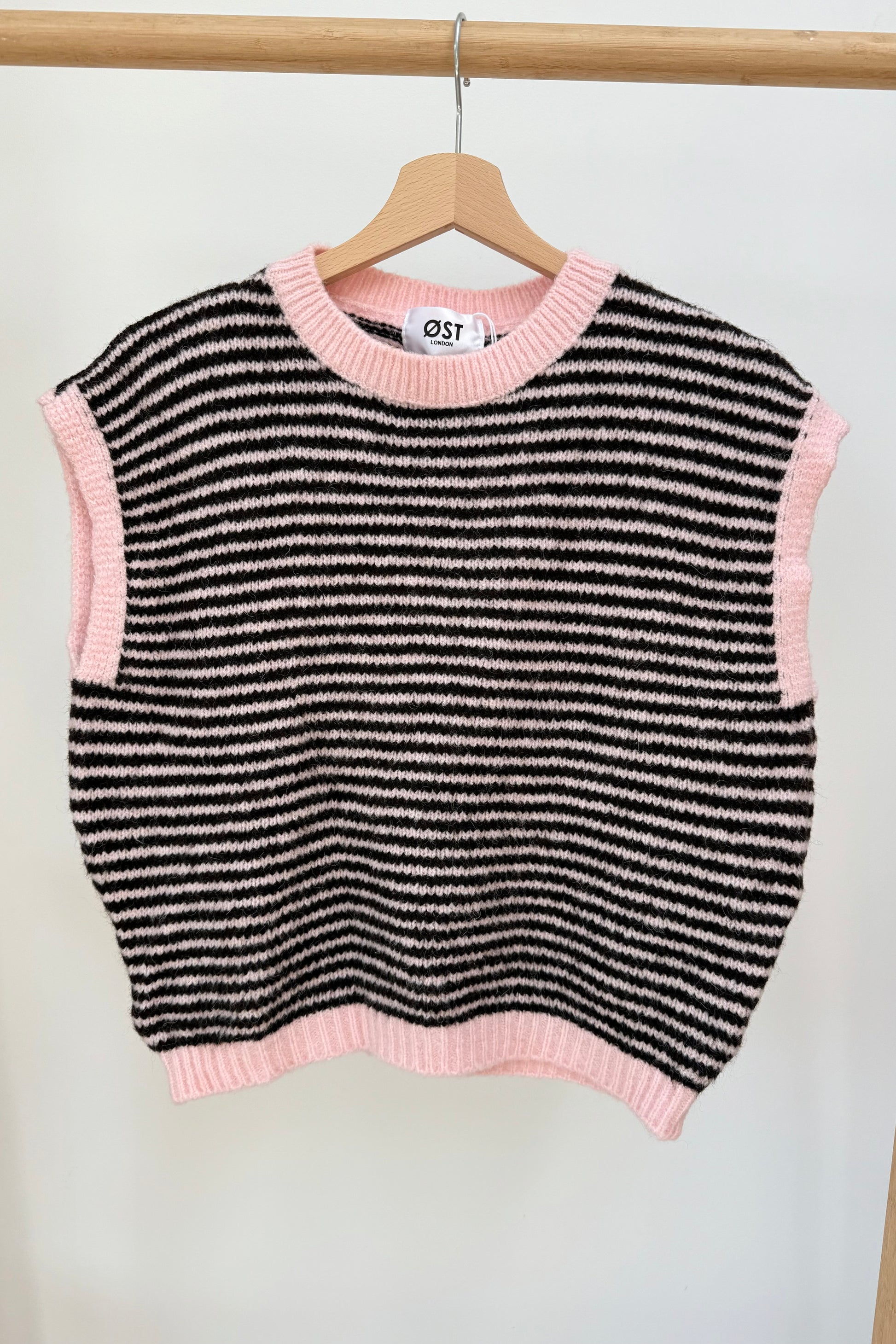 Alma Wool Vest -Pink/Brown - Øst London