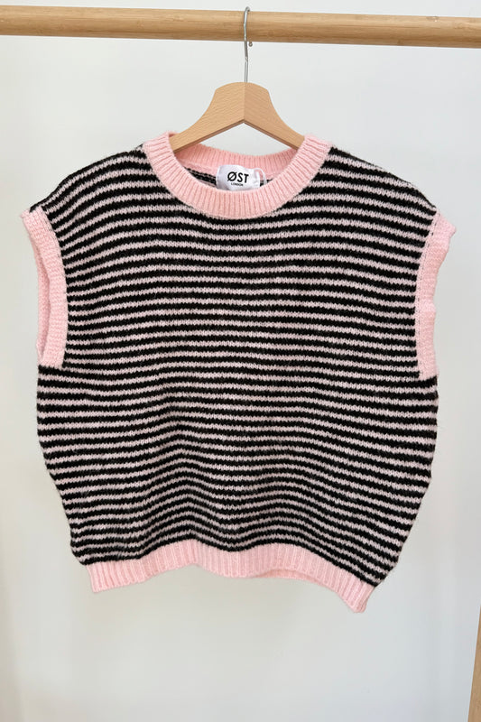 Alma Wool Vest -Pink/Brown