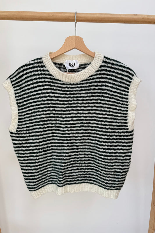 Alma Wool Vest -Green/Cream