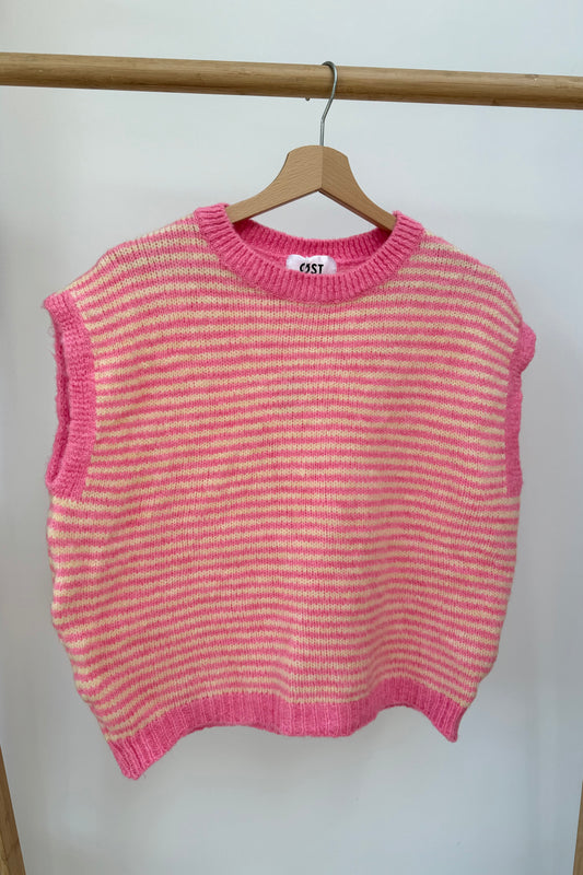 Alma Wool Vest -Yellow/Pink