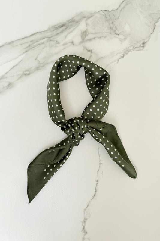 Vilja Scarf -Khaki Dots