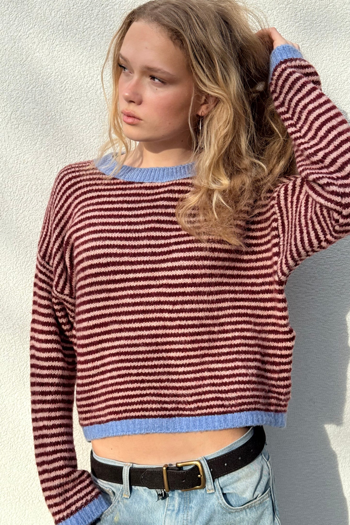 Nanna Jumper -Bordeaux/Pink - Øst London
