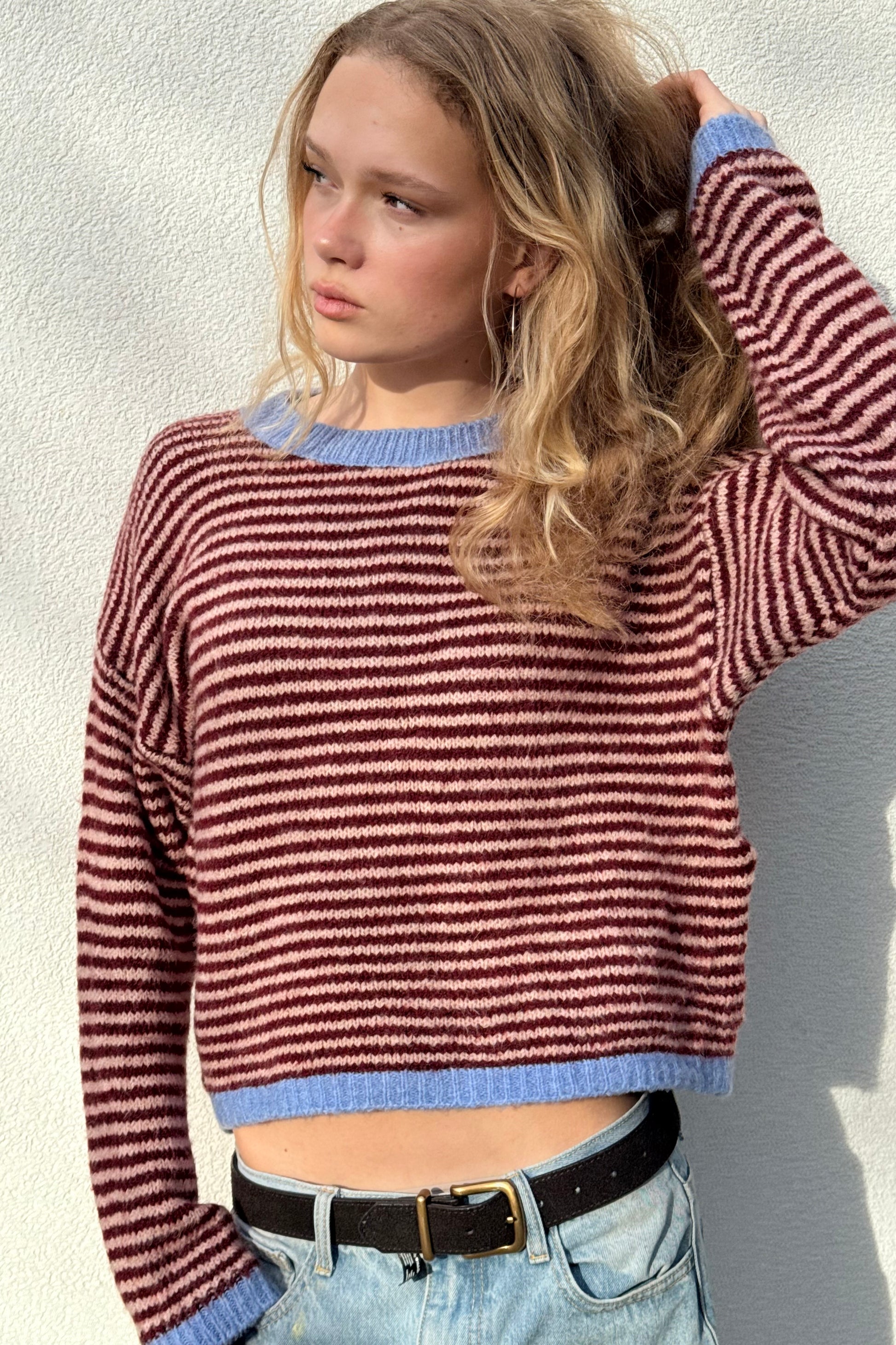 Nanna Jumper -Bordeaux/Pink - Øst London
