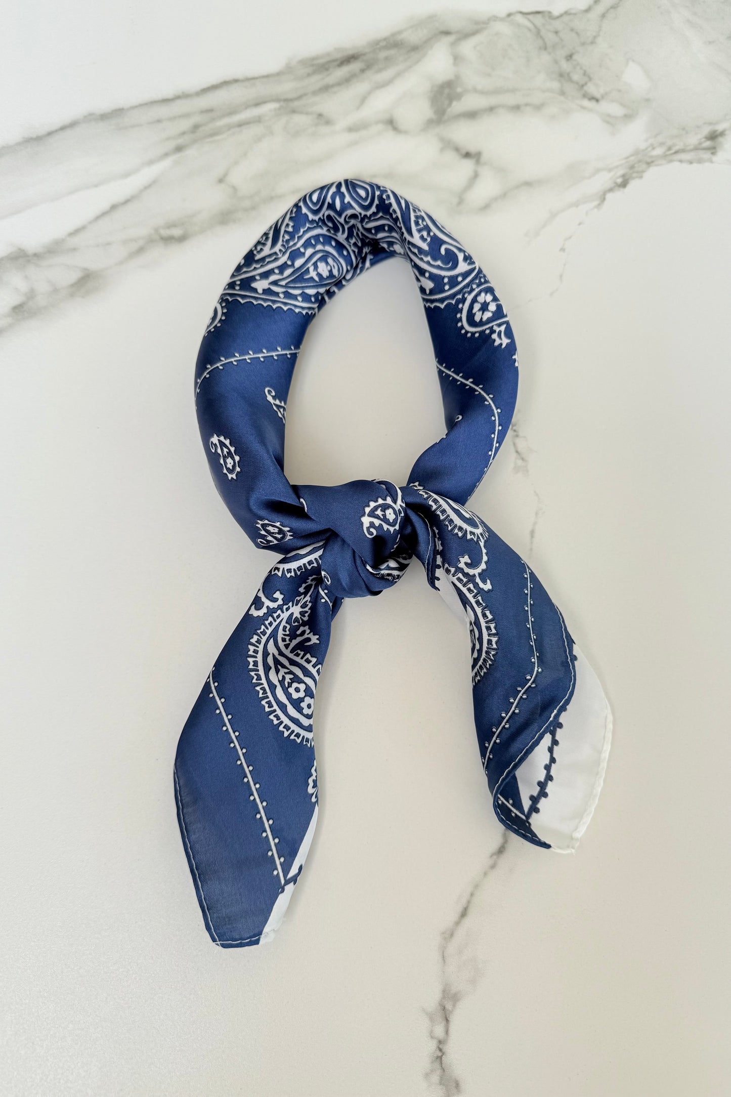 Vilja Scarf -Blue/White Paisley