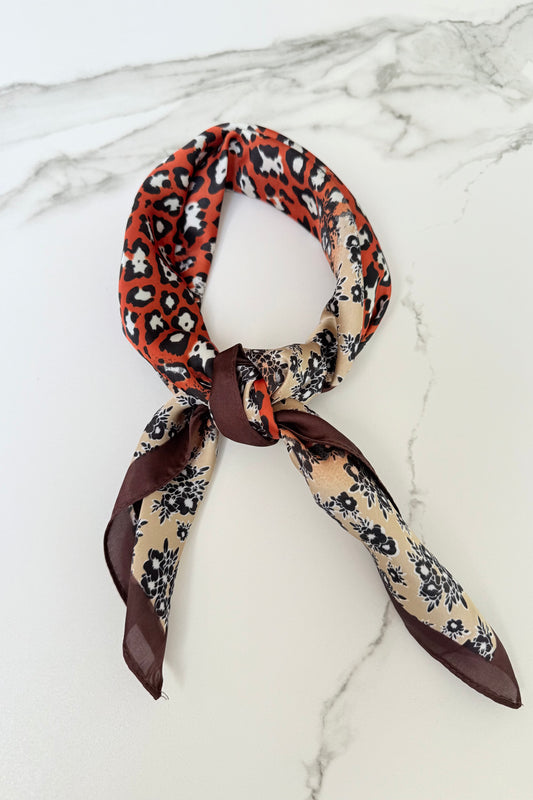 Vilja Scarf -Leopard Dark Orange