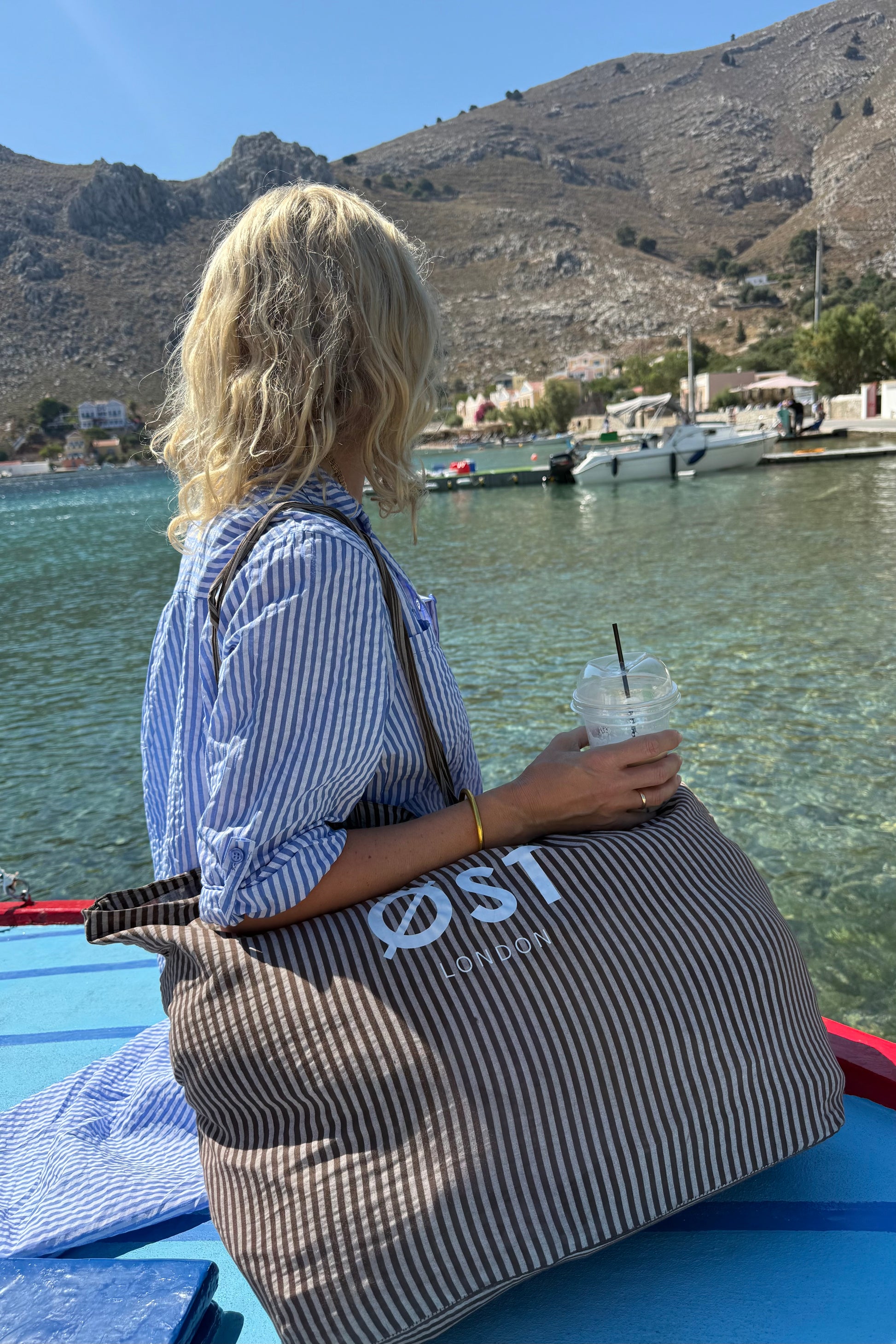 Striped Summer Bag -Chocolate - Øst London