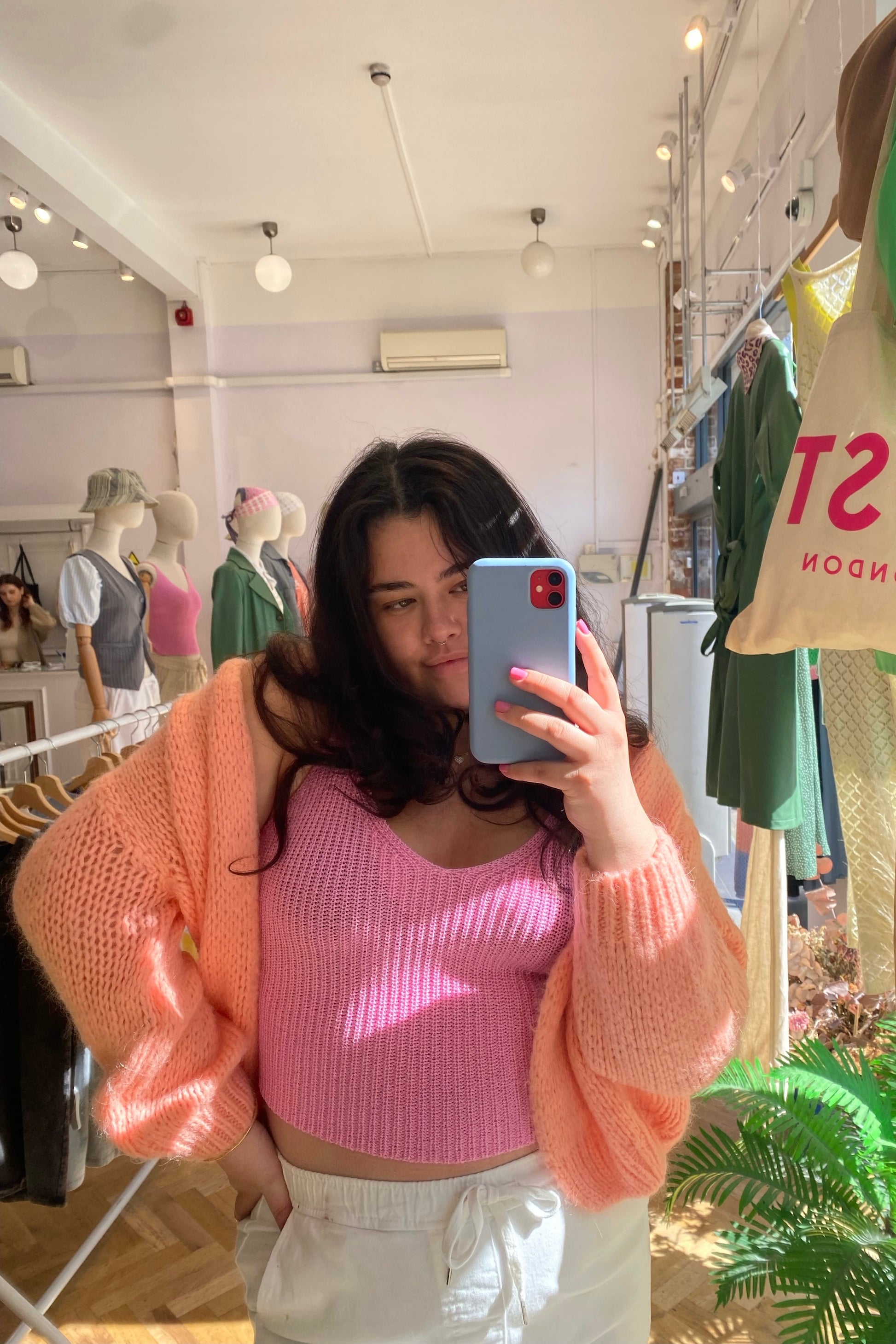 Mohair Cardigan Peach