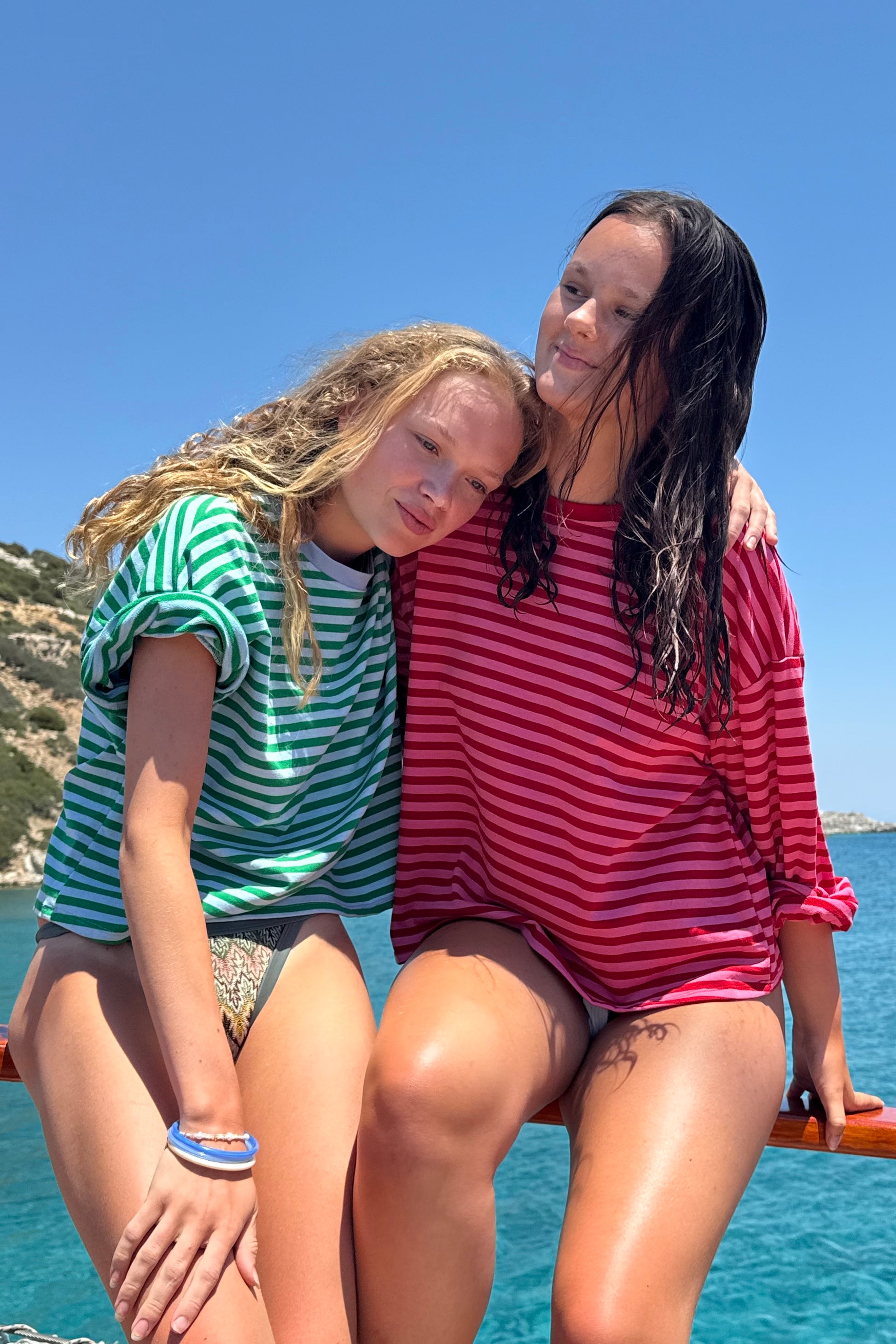 Else Striped T-Shirt -Blue/Green - Øst London