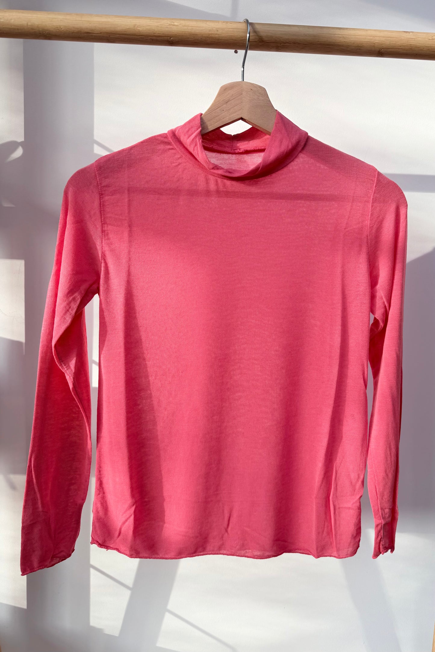 Mille Cashmere Base layer Mock Neck Top -Pink