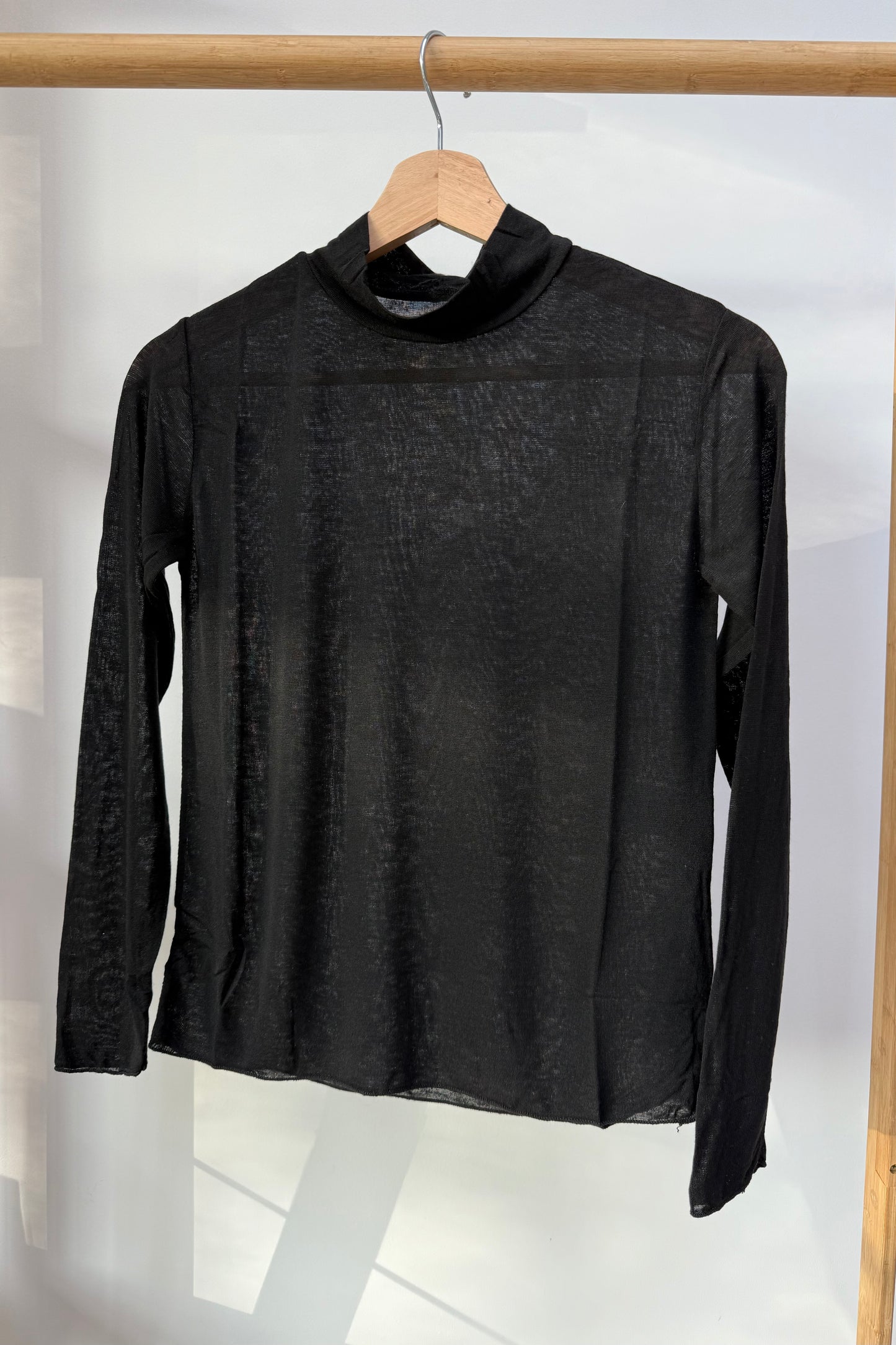 Mille Cashmere Base layer Mock Neck Top -Black - Øst London