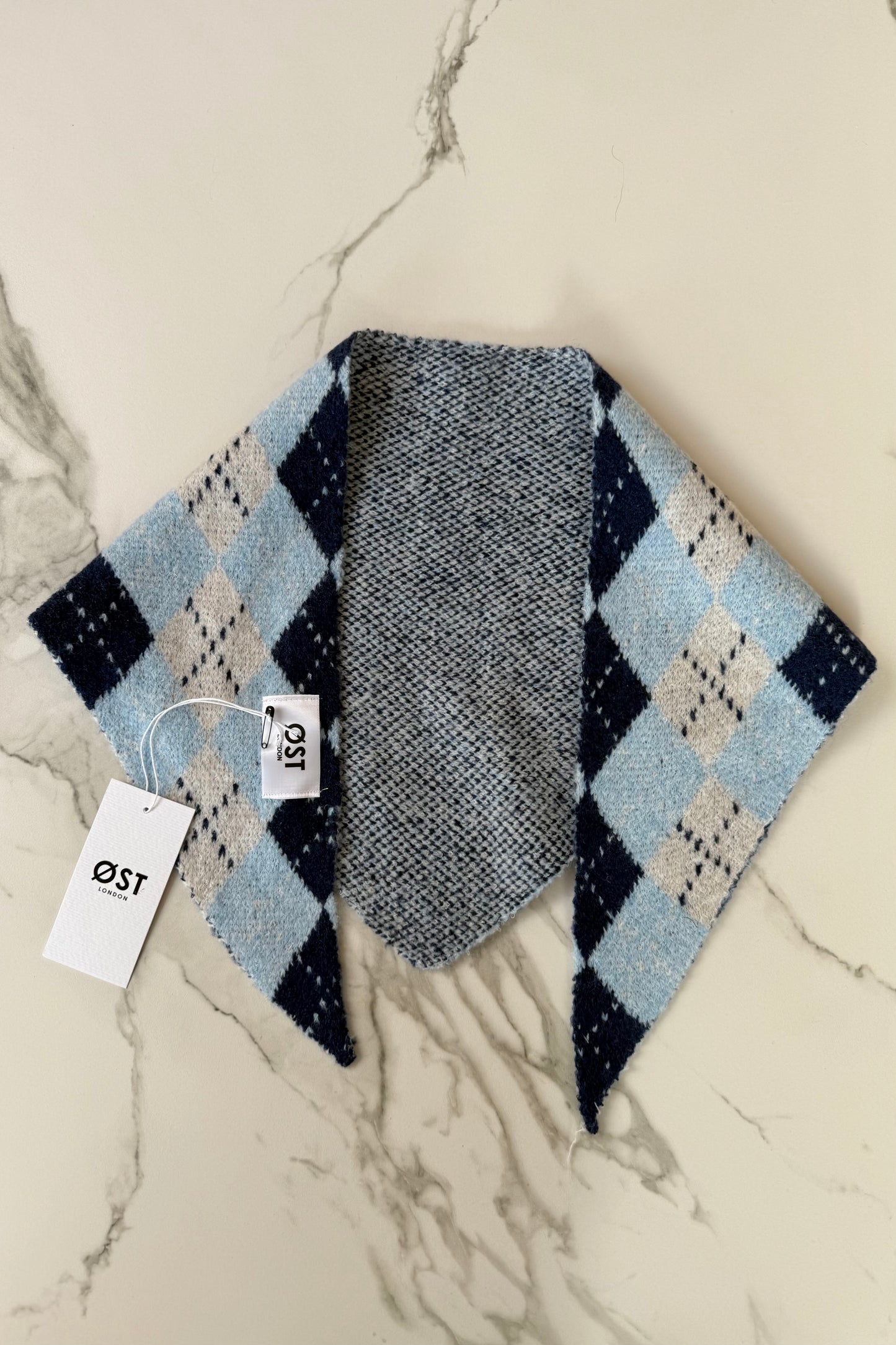 Argyle Triange Scarf -Blue - Øst London