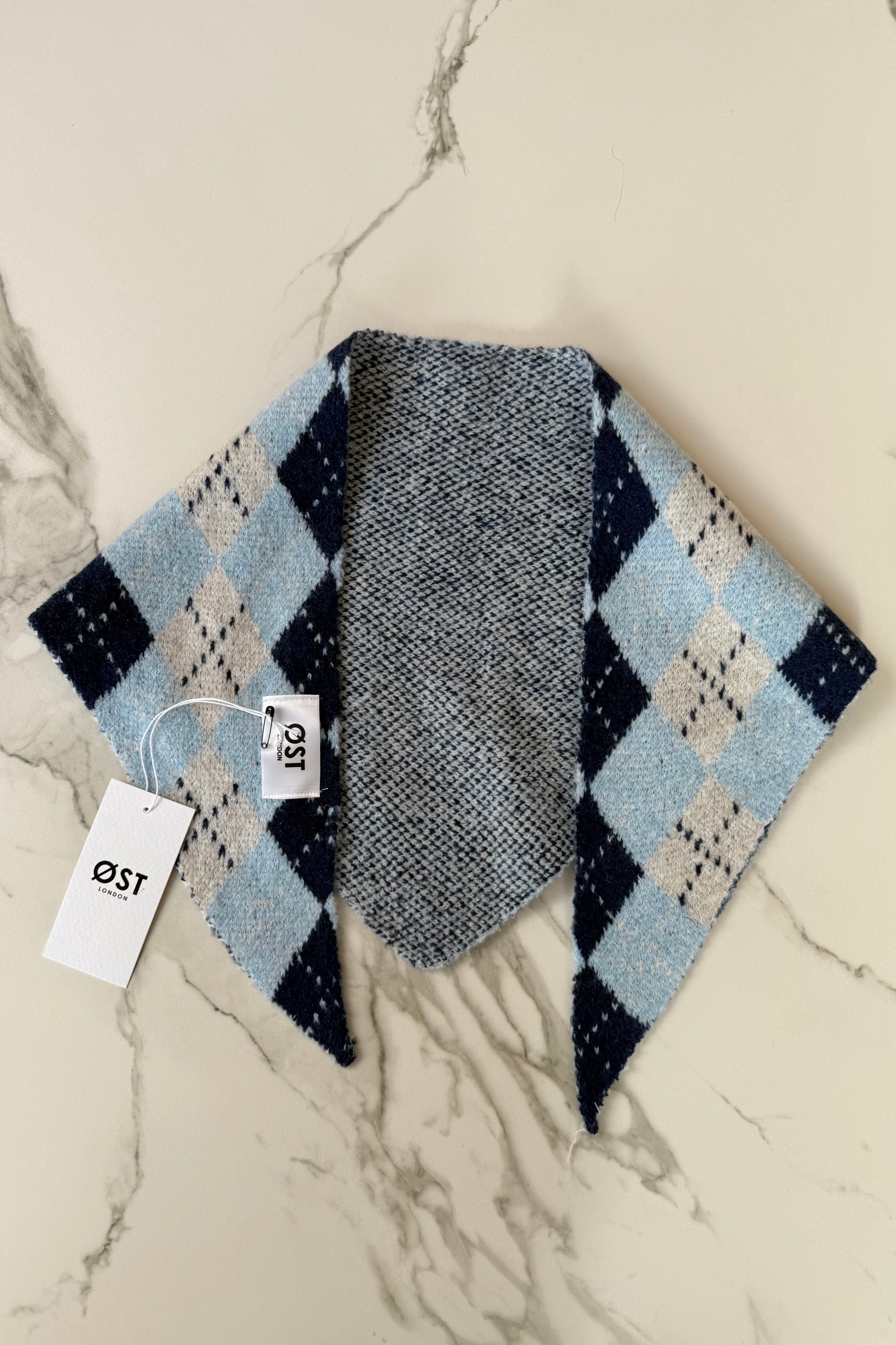 Argyle Triange Scarf -Blue - Øst London