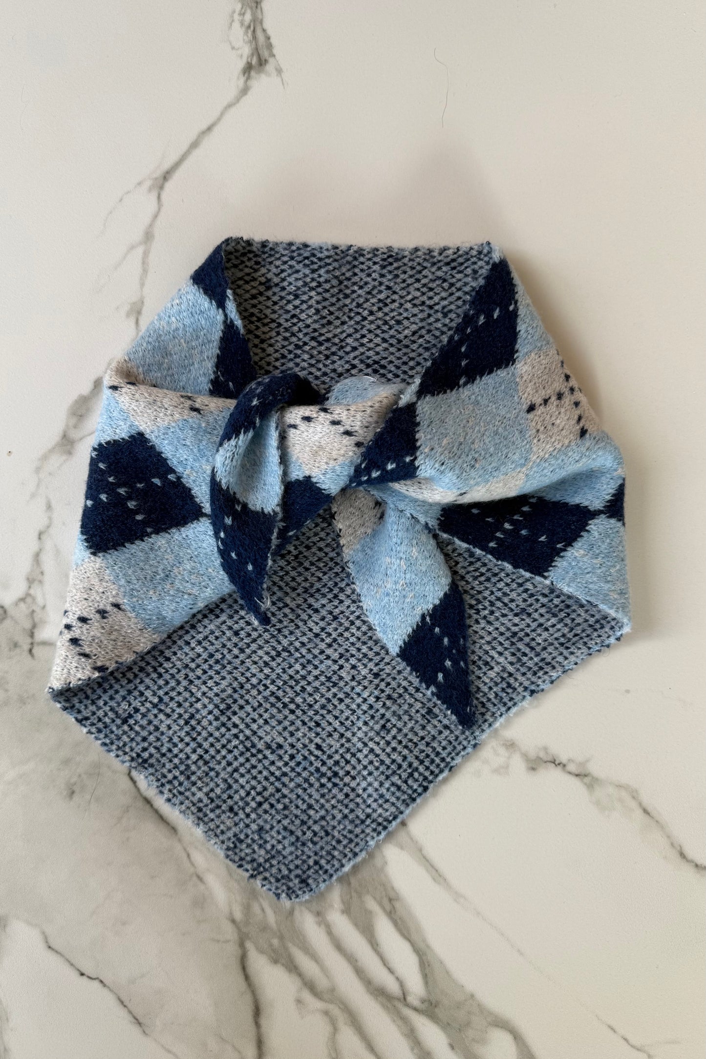 Argyle Triange Scarf -Blue - Øst London