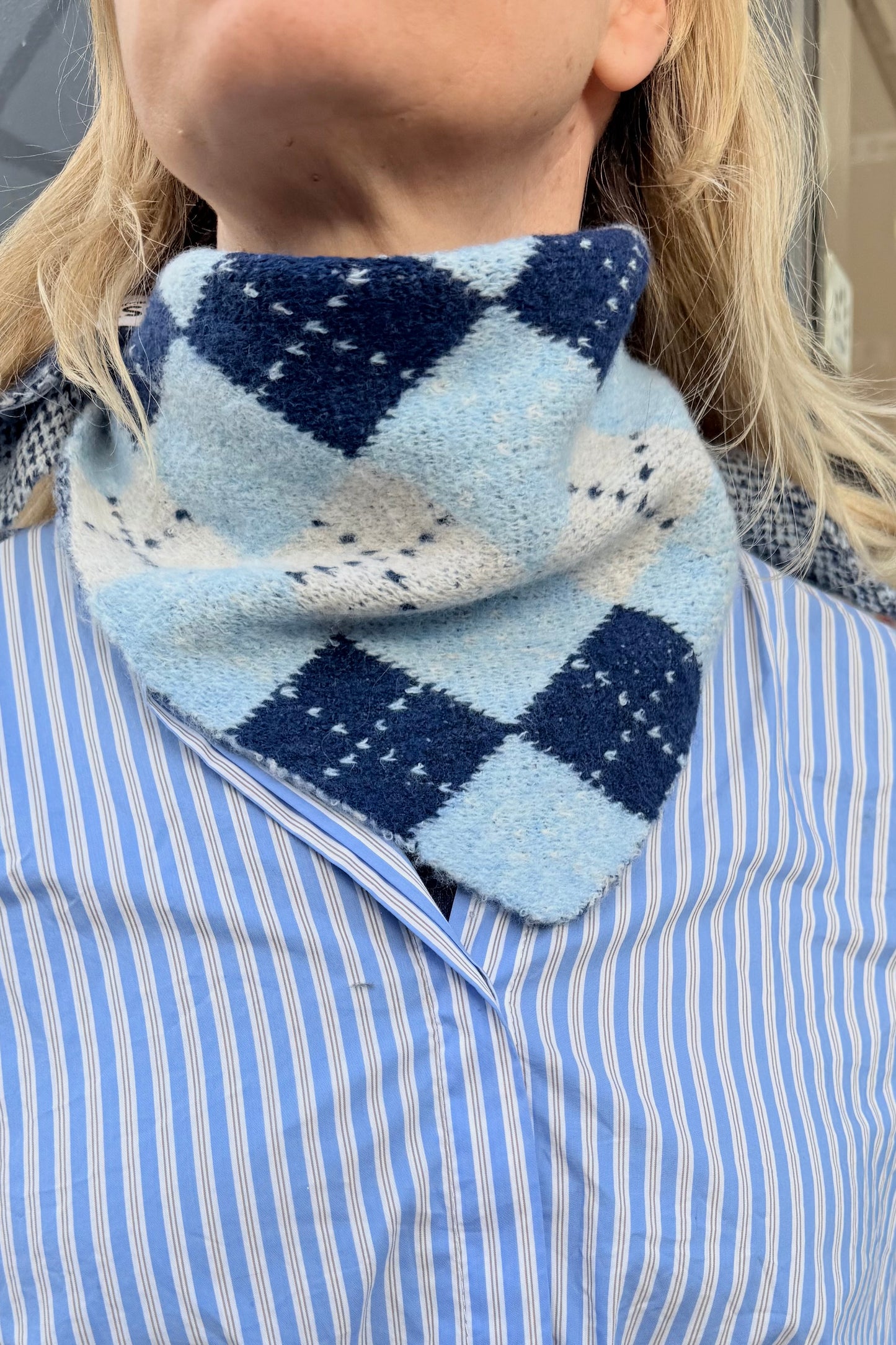 Argyle Triange Scarf -Blue - Øst London