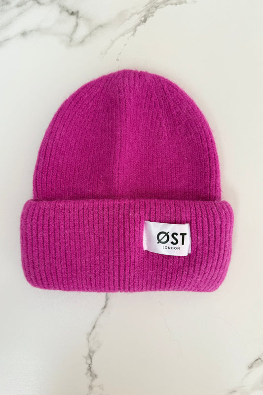 Clara Angora Beanie -Magenta