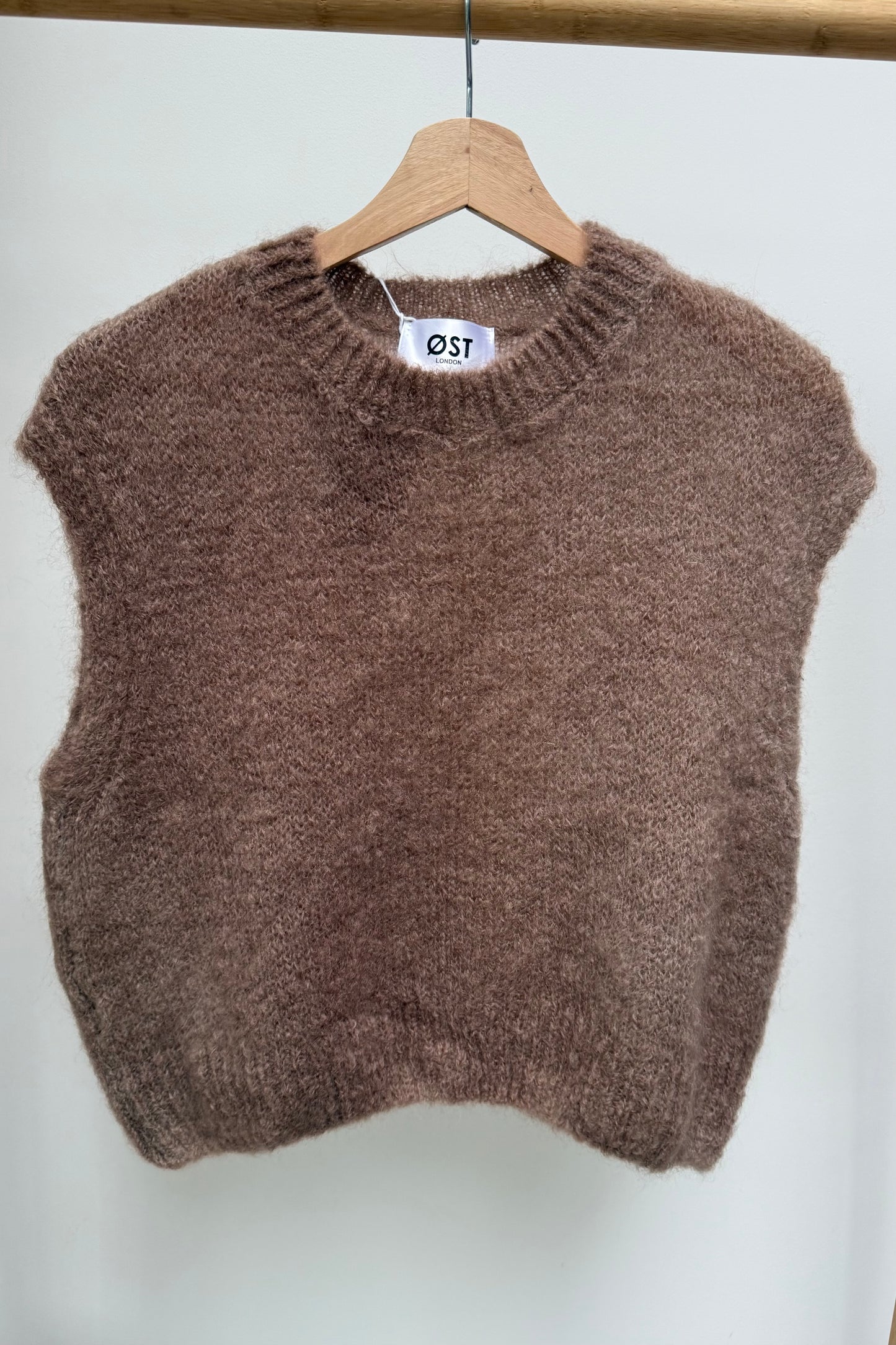 Monika Cropped Mohair Vest -Coffee - Øst London