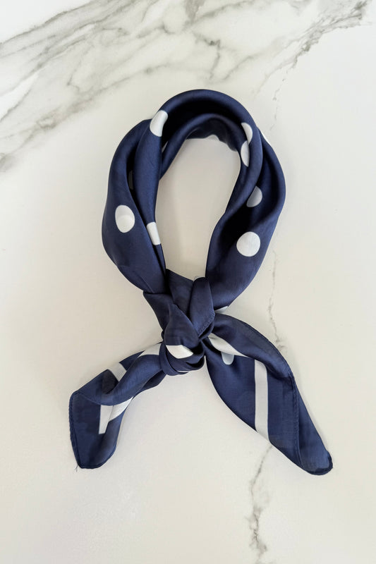 Vilja Scarf -Navy Dot