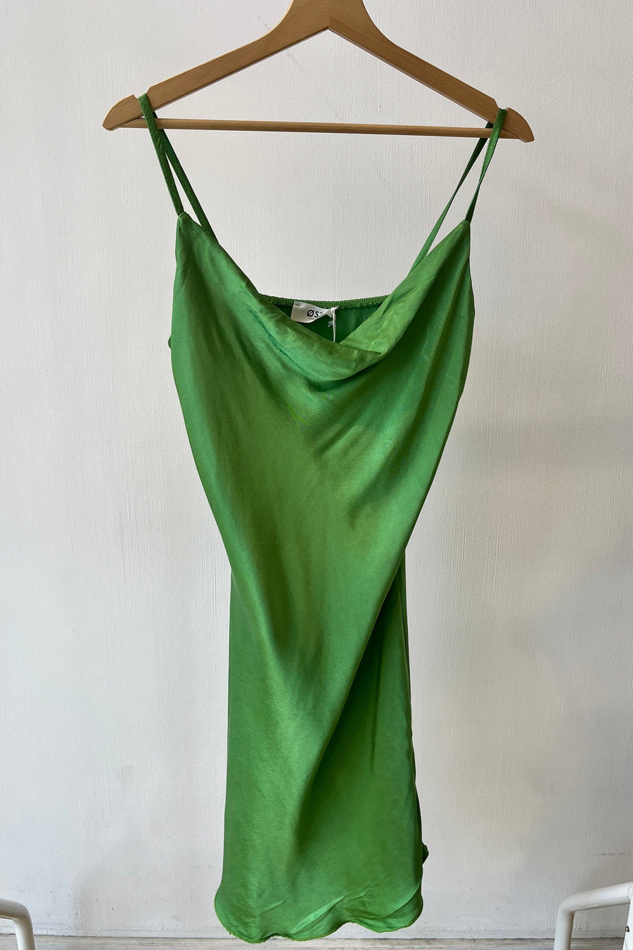 Green slip dress