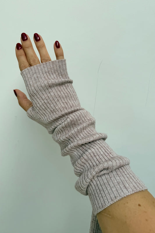 Thyra Long Chasmere Mittens -Rosa