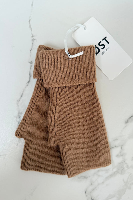 Ellen Wool Mittens -Camel