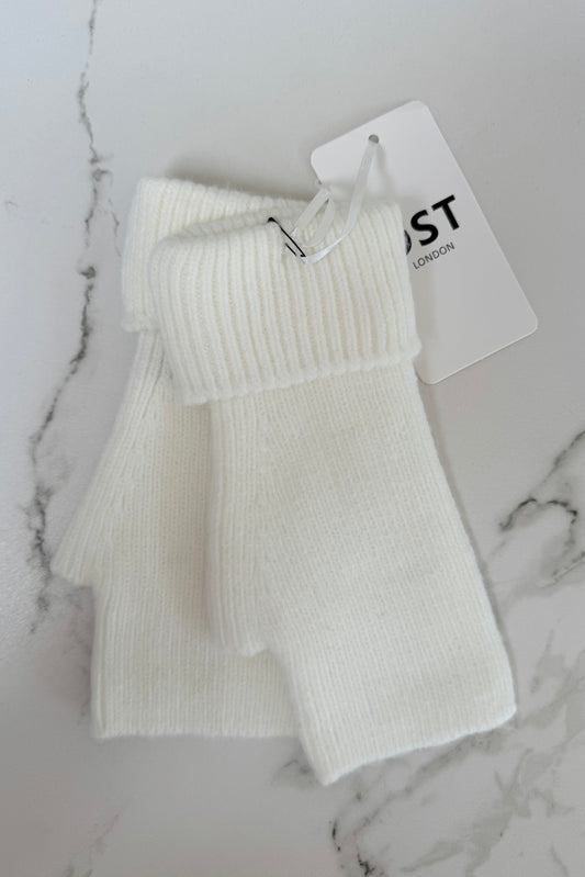 Ellen Wool Mittens-White