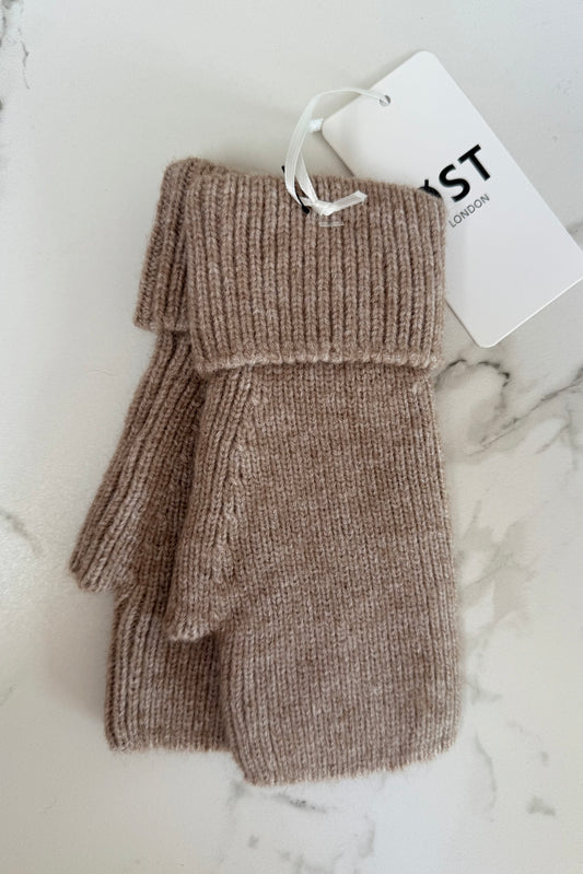 Ellen Wool Mittens -Taupe