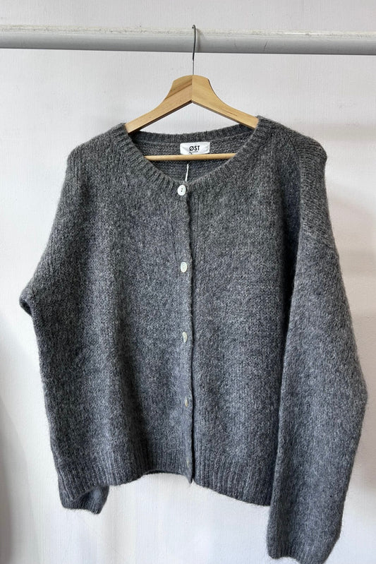 Josefine Mohair Cardigan -Charcoal