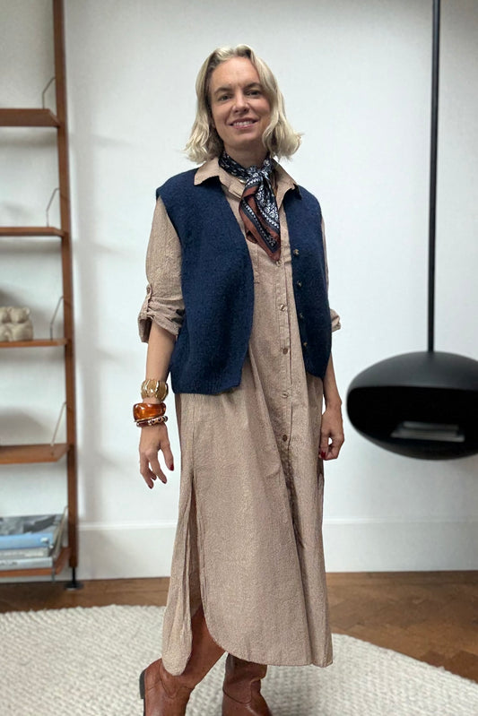 Helene Shirt Dress -Brown