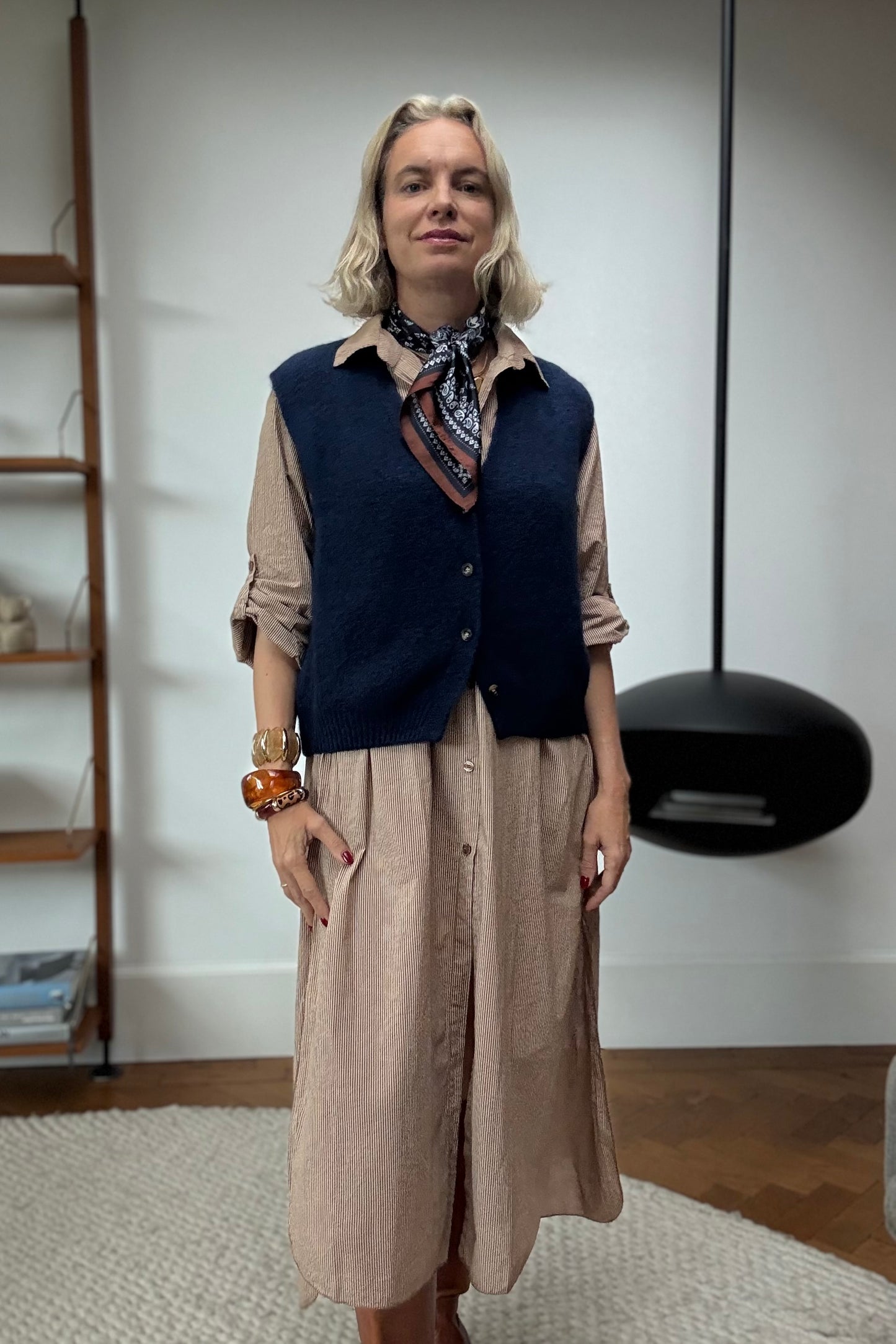 Helene Shirt Dress -Brown