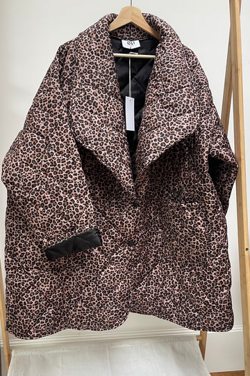 Oversized Leopard Puffer Jacket