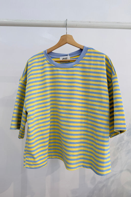 Else Striped Tee -Light Blue/Yellow - Øst London