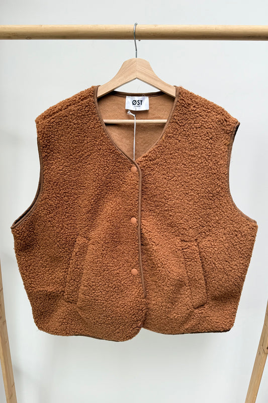 Kirsten Sleveless Jacket -Brown
