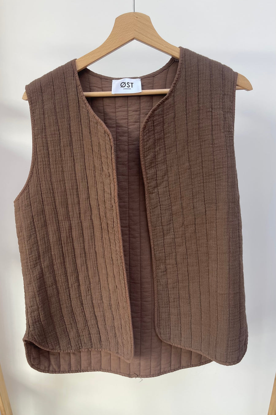Brown quilted vest